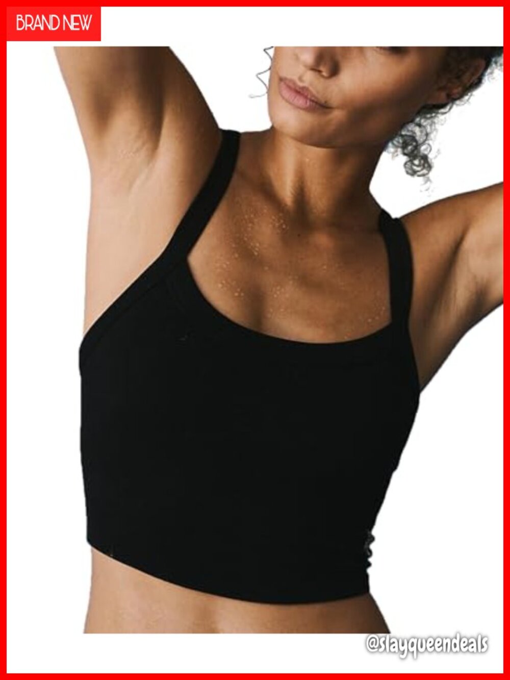 Scoop Neck Crop Tank Top Racerback Seamless Ribbed Athletic Workout Top